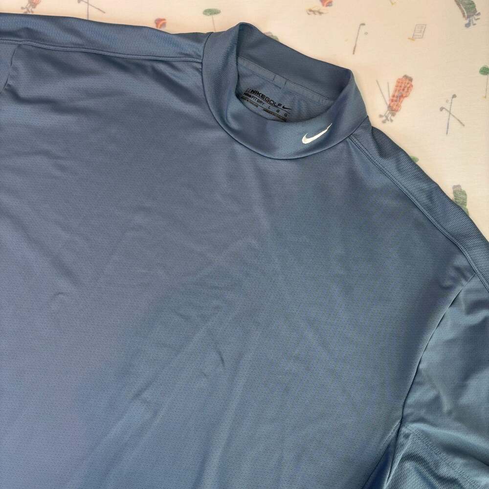 Nike Golf Fit Dry Mock Neck Short Sleeve Shirt Size Large